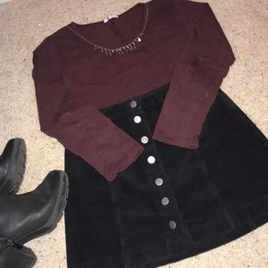 Maroon long-sleeve shirt